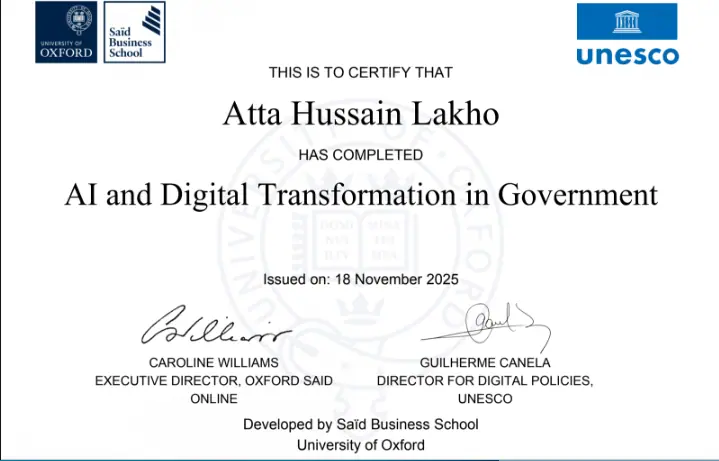 Atta Hussain Lakho AI Digital Transformation Expert